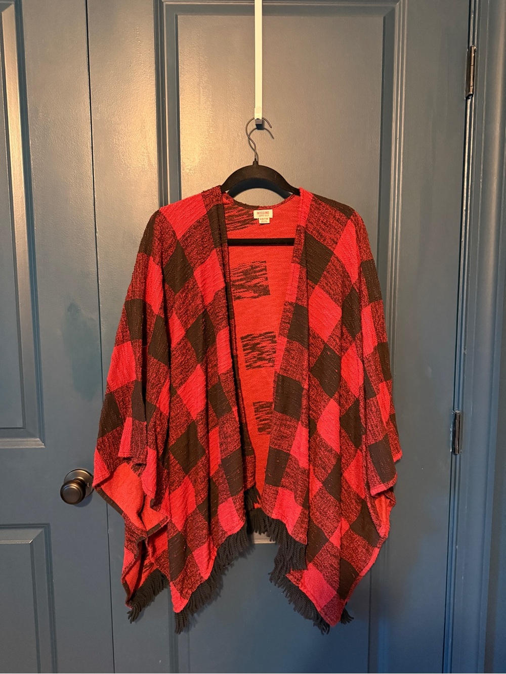 Mossimo Supply Co. Red and Black Open-Front Knit Cardigan